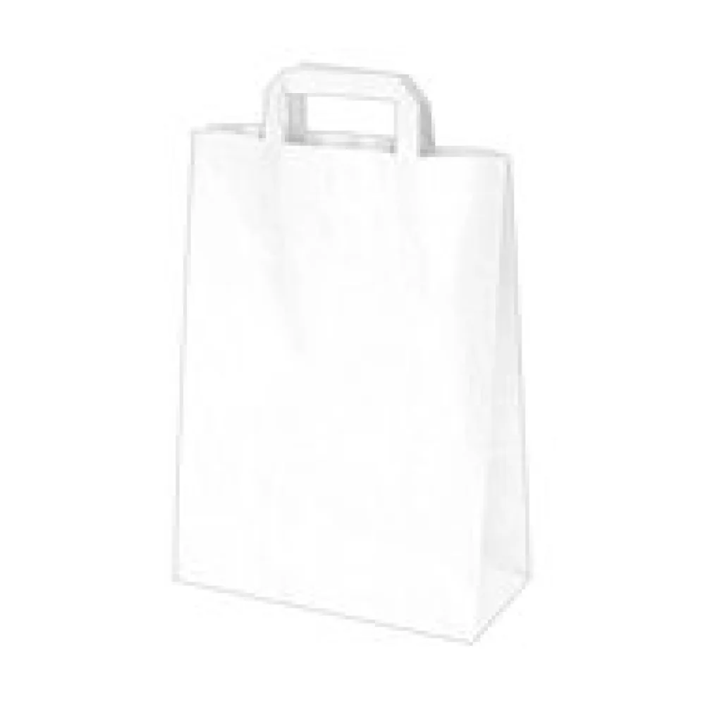 Papiertragetaschen 28 x 22 x 10 cm mit EAN-Code weiss, 50 Stk.