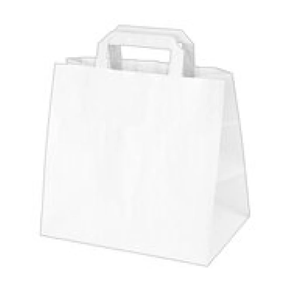 Papiertragetaschen 25 x 26 x 17 cm mit EAN-Code weiss, 50 Stk.