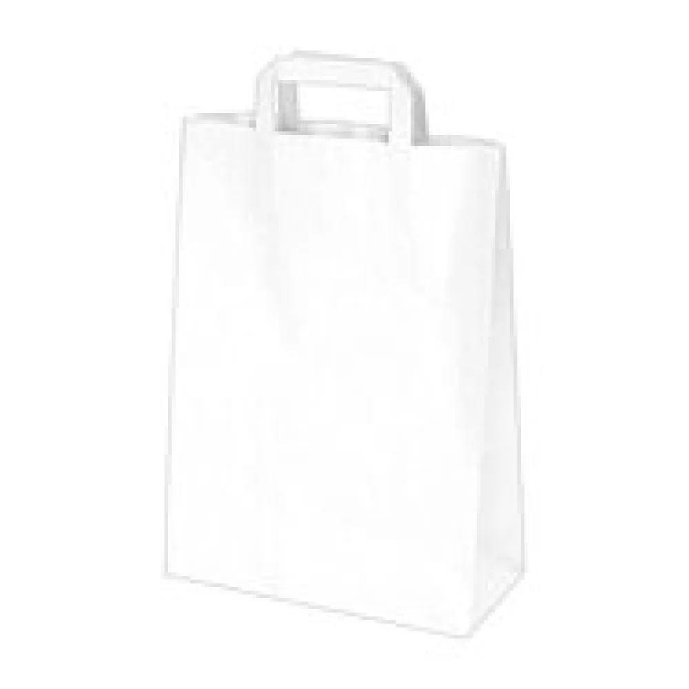 Papiertragetaschen 32 x 26 x 14 cm mit EAN-Code weiss, 50 Stk.