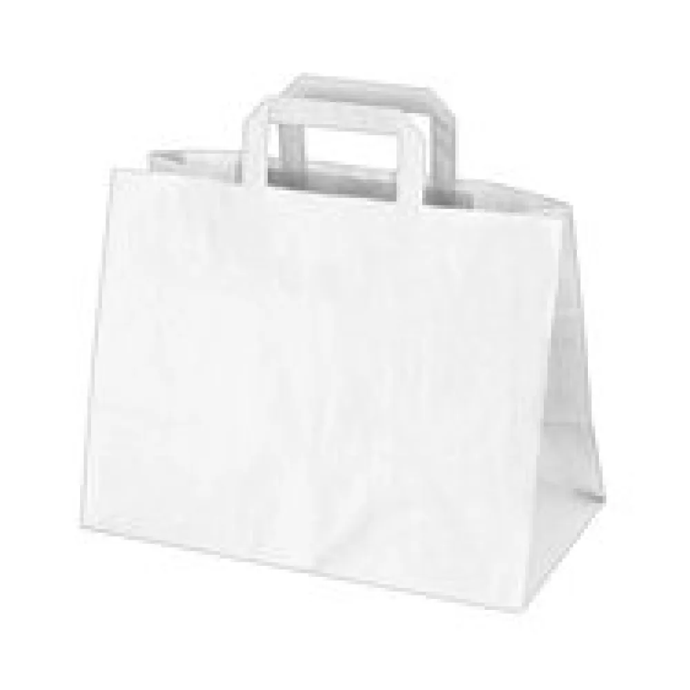 Papiertragetaschen 27 x 32 x 16 cm mit EAN-Code weiss, 50 Stk.