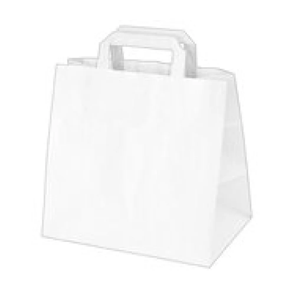 Papiertragetaschen 33 x 32 x 21 cm mit EAN-Code weiss, 50 Stk.