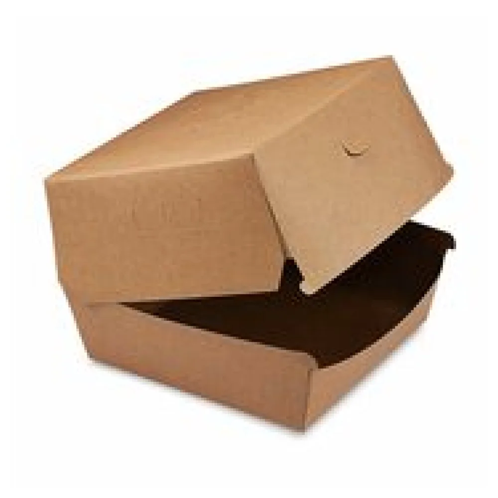BIONATURE Hamburgerboxen kraft braun Fettbarriere 13,5x13,5x10cm, 50 Stk.
