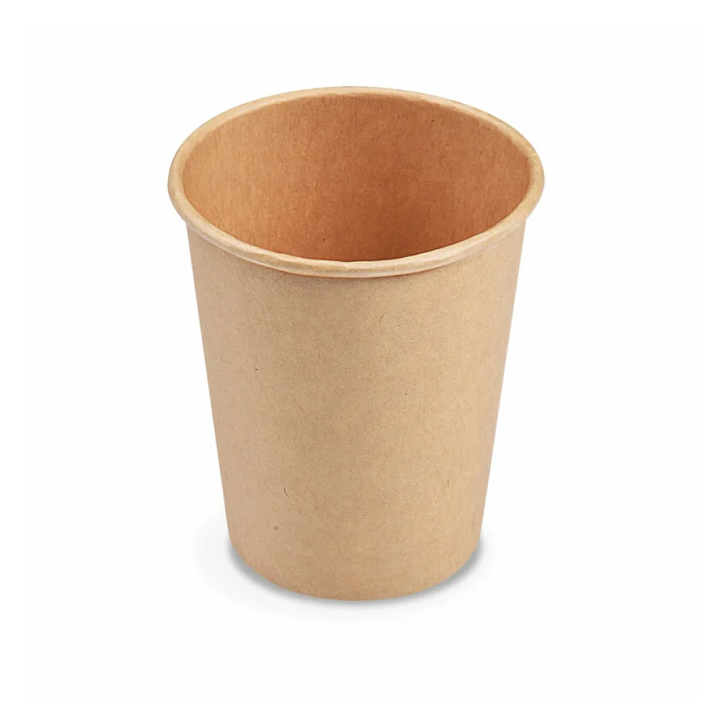 Heiß- und Kaltgetränkebecher Pappbecher braun 200ml 280ml 'M' O 80mm, 50 Stk. – Bild 2