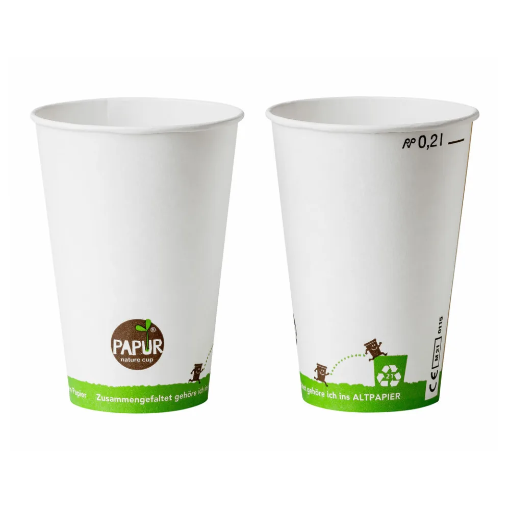 Bio Kaltgetränkebecher Pappbecher PAPUR mit CE Eichstrich 200 ml, 100 Stk. – Bild 2