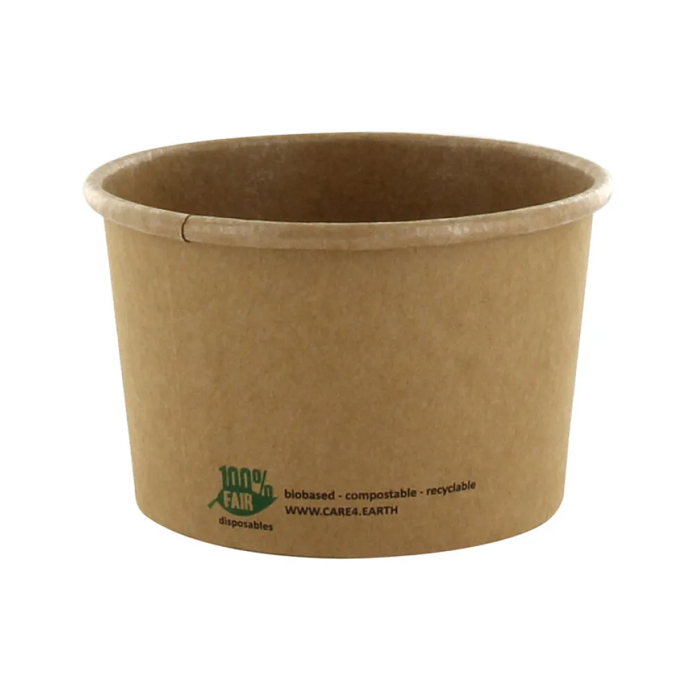 PAPSTAR Bio-Suppenbecher Pappe rund 230 ml braun biologisch abbaubar, 25 Stk. – Bild 2