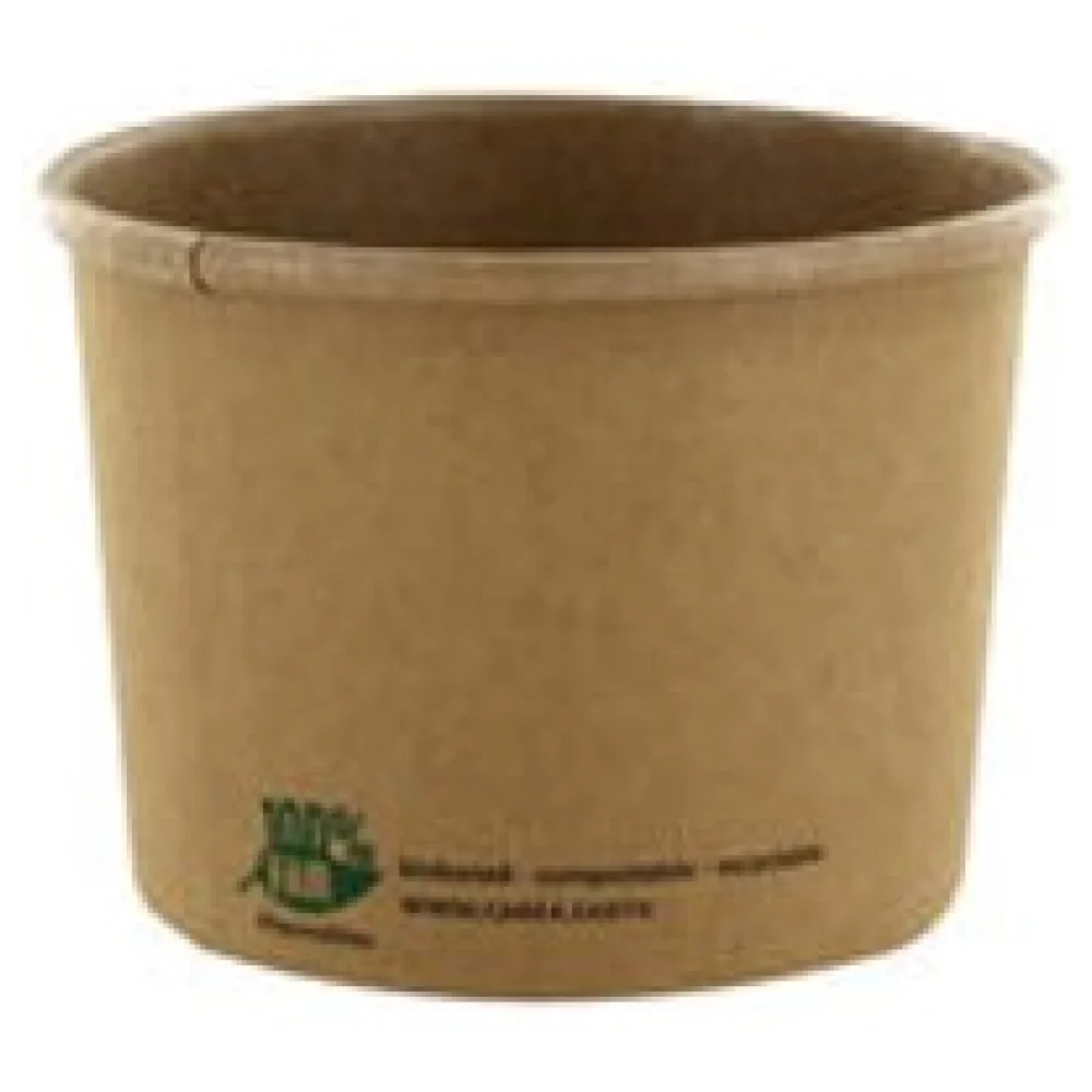 PAPSTAR Bio-Suppenbecher Pappe rund 350 ml braun biologisch abbaubar, 25 Stk. – Bild 3