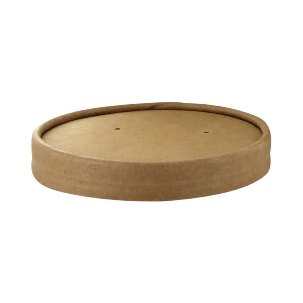Deckel für Bio-Suppenbecher Pappe rund O9,8 cm braun biologisch abbaubar 25 Stk. – Bild 2
