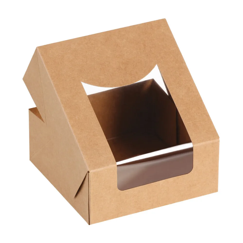 Bio Food Box Snackbox mit Deckel und Sichtfenster aus PLA 12 x 12 x 5cm, 25 Stk. – Bild 2