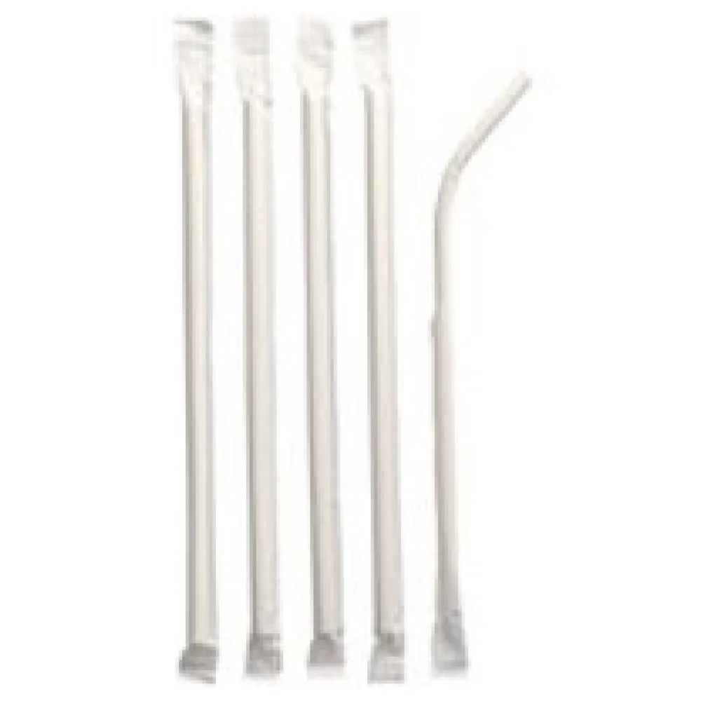 Papiertrinkhalme flexibel Flexhalme O 6 mm 20 cm weiss einzeln gehüllt, 100 Stk. – Bild 3