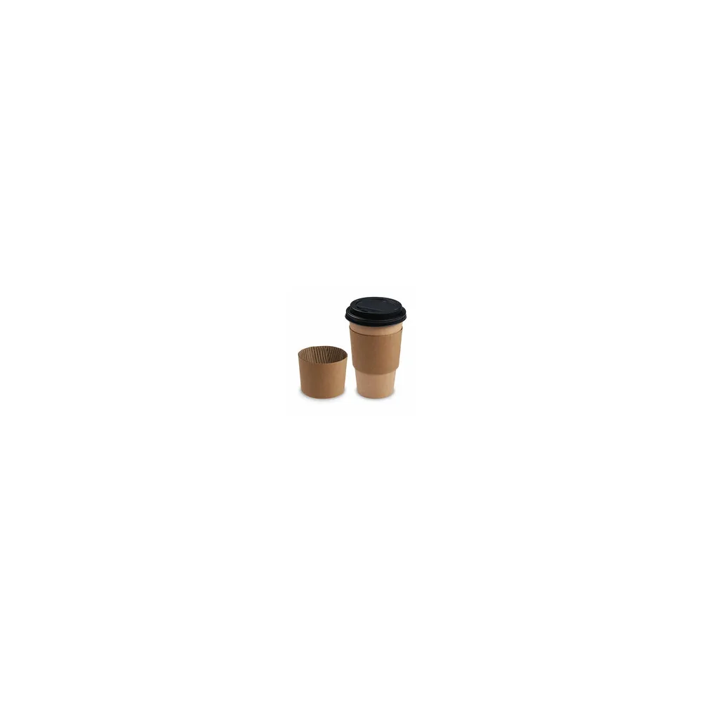 Papier-Manschetten Isolierbanderolen Sleeves braun für Becher O 80 mm, 100 Stk.