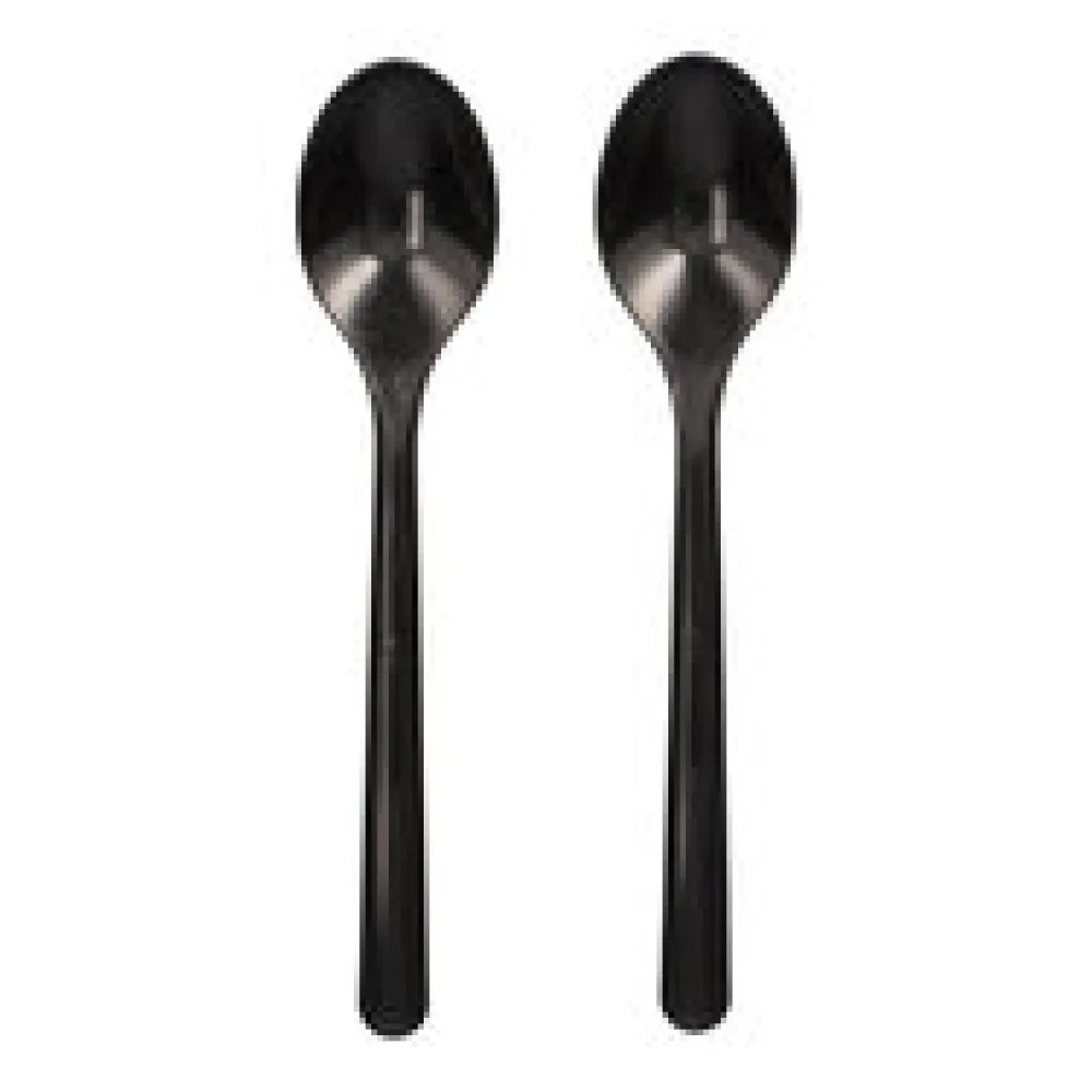 BIO-Kaffeelöffel Mehrweg 130mm aus BIO-PP extra stabil schwarz, 50 Stk.