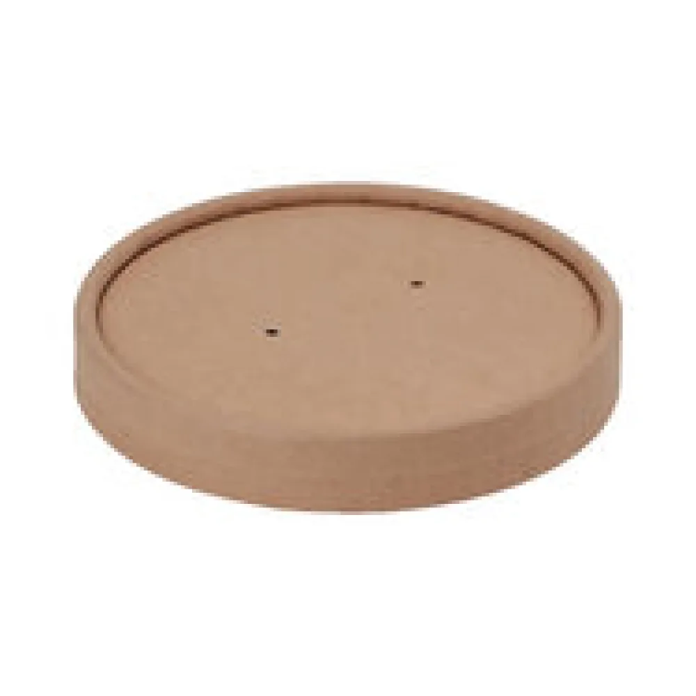 Deckel für Suppenbehälter Suppenbecher aus Kraftpapier braun 400ml FSCR, 25 Stk.