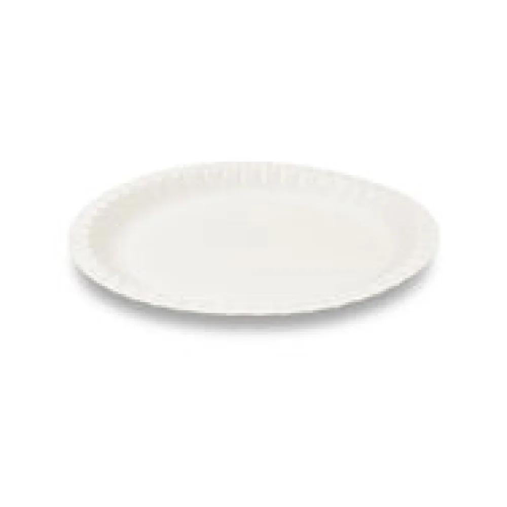 BIONATURE Pappteller aus Frischfaser rund O18cm fettdicht weiß, 100 Stk.