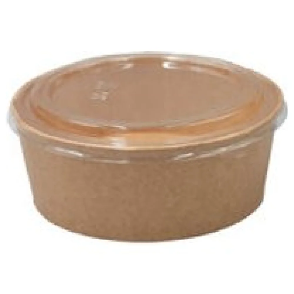 Salatschalen 1300ml aus Kraftpapier braun inkl. Deckel aus rPet, 50 Stk. – Bild 3