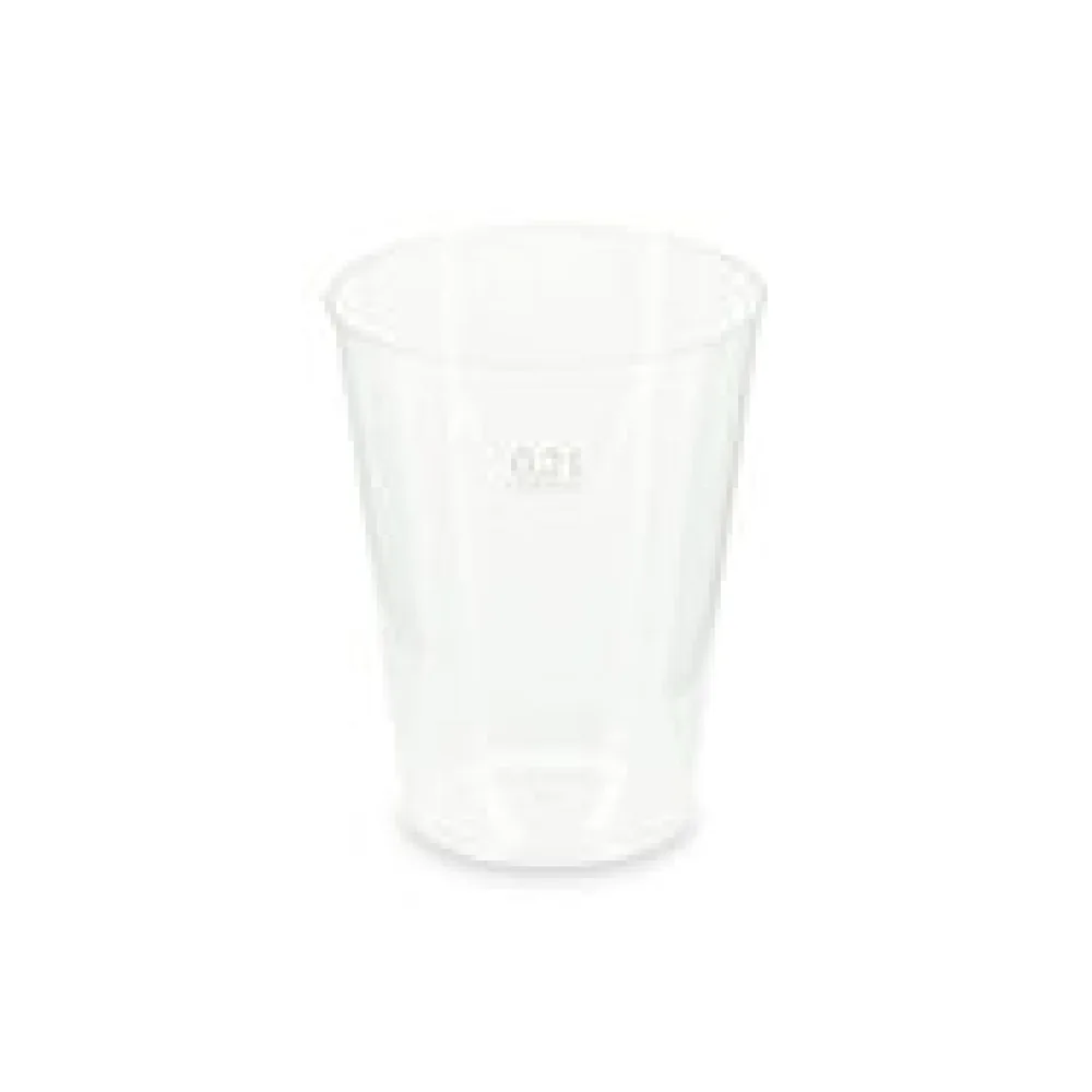 Mehrwegbecher Pfandbecher transparent stabil+ PP 0,2L Eichstrich O 76mm, 25 Stk.