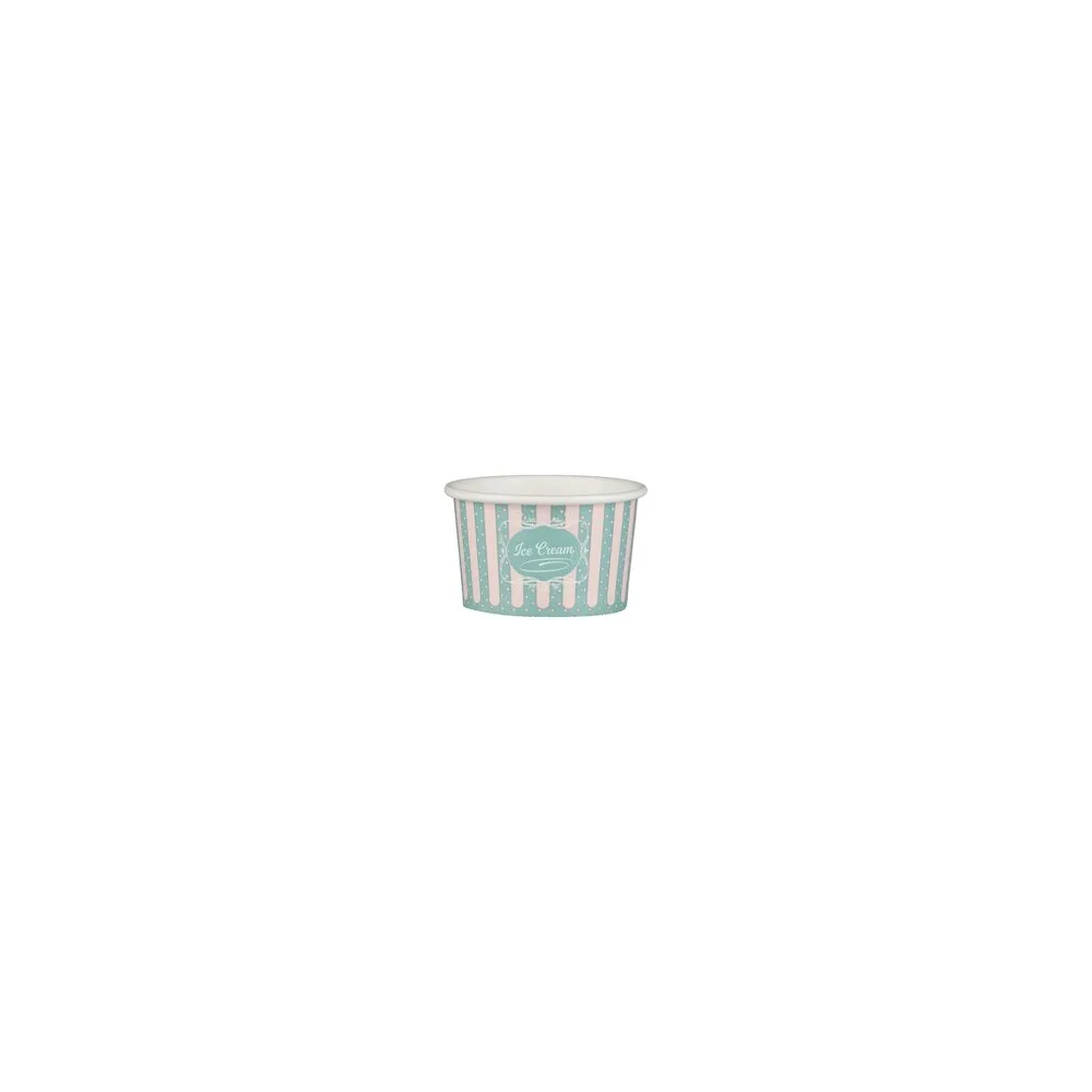 Eisbecher aus Pappe Papierbecher Patisserie ICE CREAM Motiv 120 ml 4oz, 50 Stk.