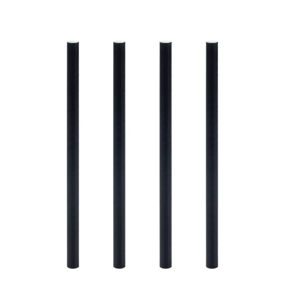 Trinkhalme aus Papier dick, schwarz O8mm 15cm, 150 Stk. – Bild 2