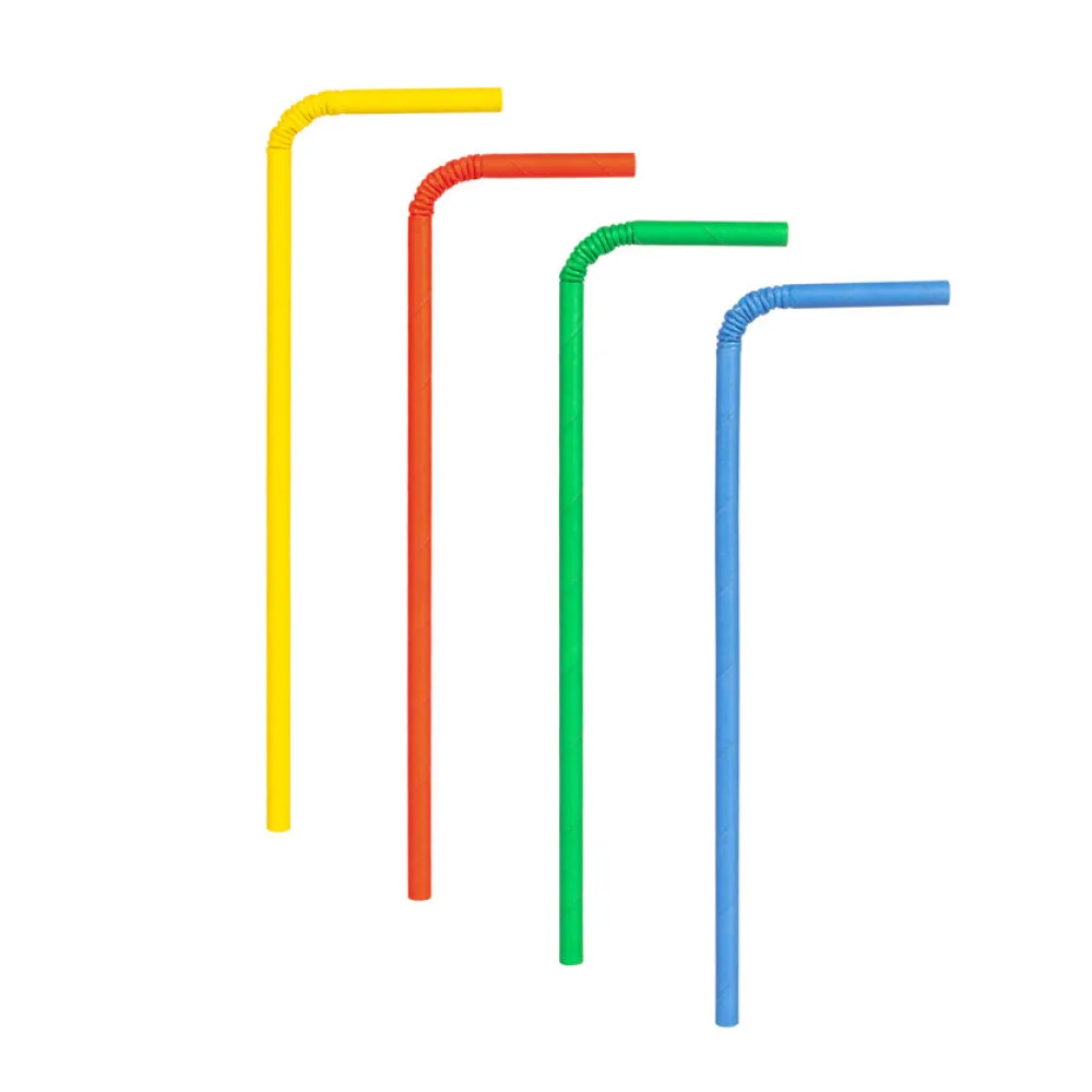 Trinkhalme aus Papier flexibel bunt O6mm 24cm, 100 Stk. – Bild 2