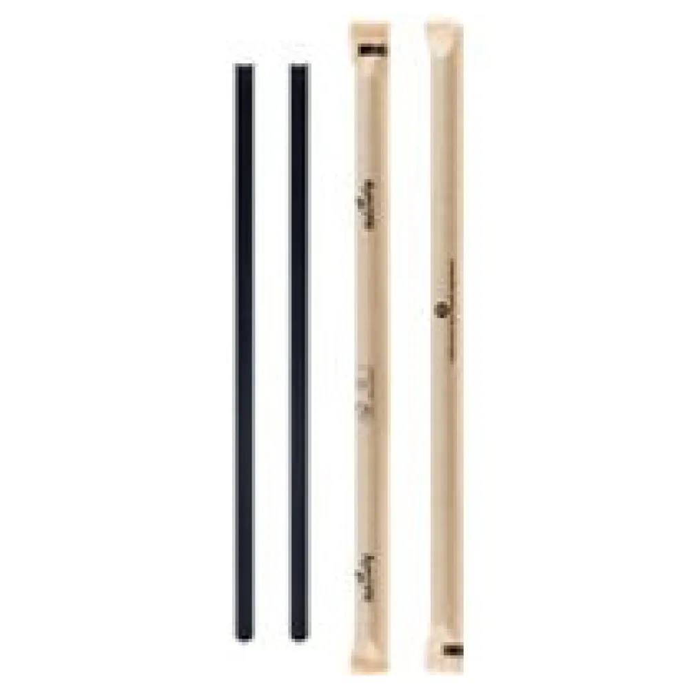 Trinkhalme aus Papier dick einzeln gehüllt schwarz O8mm 25cm, 150 Stk. – Bild 3