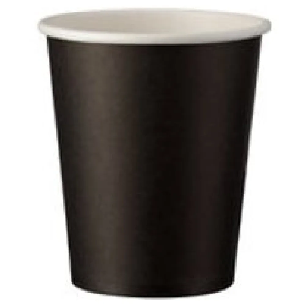 Heiß- und Kaltgetränkebecher schwarz Pappe beschichtet 200 ml 270ml, 50 Stk. – Bild 3