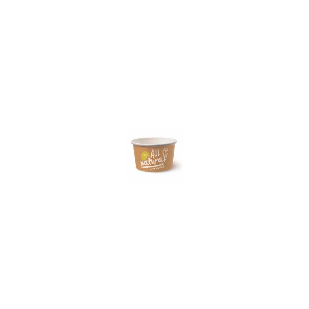BIO Eisbecher Pappe FSCR 300 ml ALL NATURAL ohne Kunststoffbeschichtung, 50 Stk.
