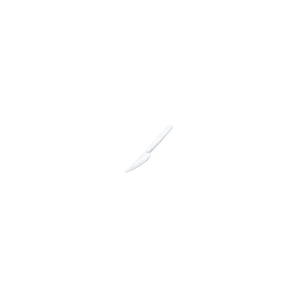 Mehrweg Messer 18,5 cm weiß wiederverwendbar 125 Waschzyklen PP, 50 Stk.