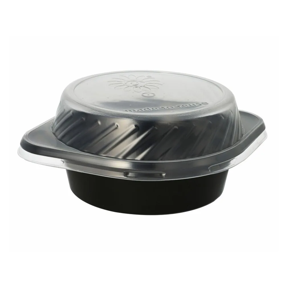 Mehrweg Suppenschalen Suppenterrinen 500ml inkl. Deckel O15,6cm schwarz, 12 Stk. – Bild 2