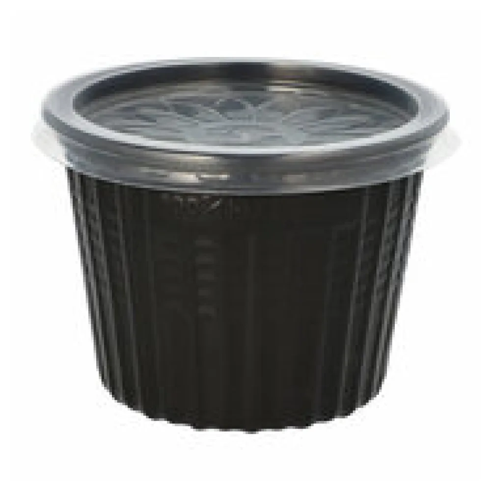 Mehrwegschalen Suppenschalen inkl. Deckel rund 500 ml O11,5 cm schwarz, 25 Stk.