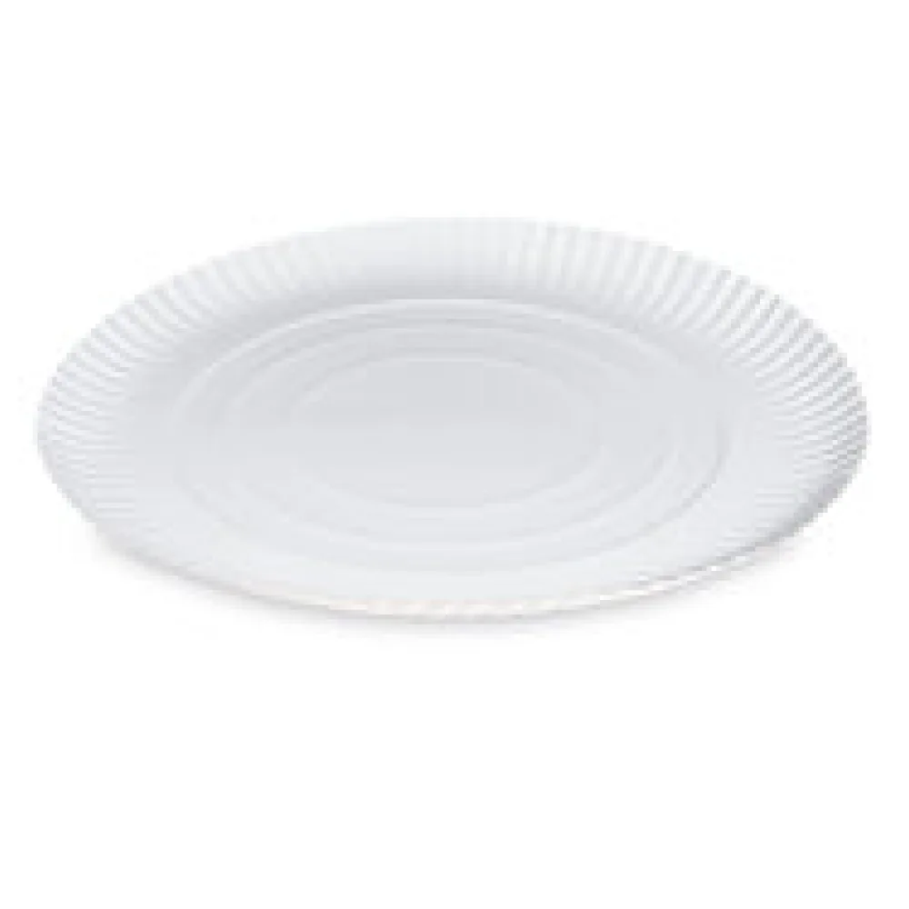 BIONATURE Pappteller 'RECY' rund 1,5 cm tief O34cm weiß, 50 Stk.