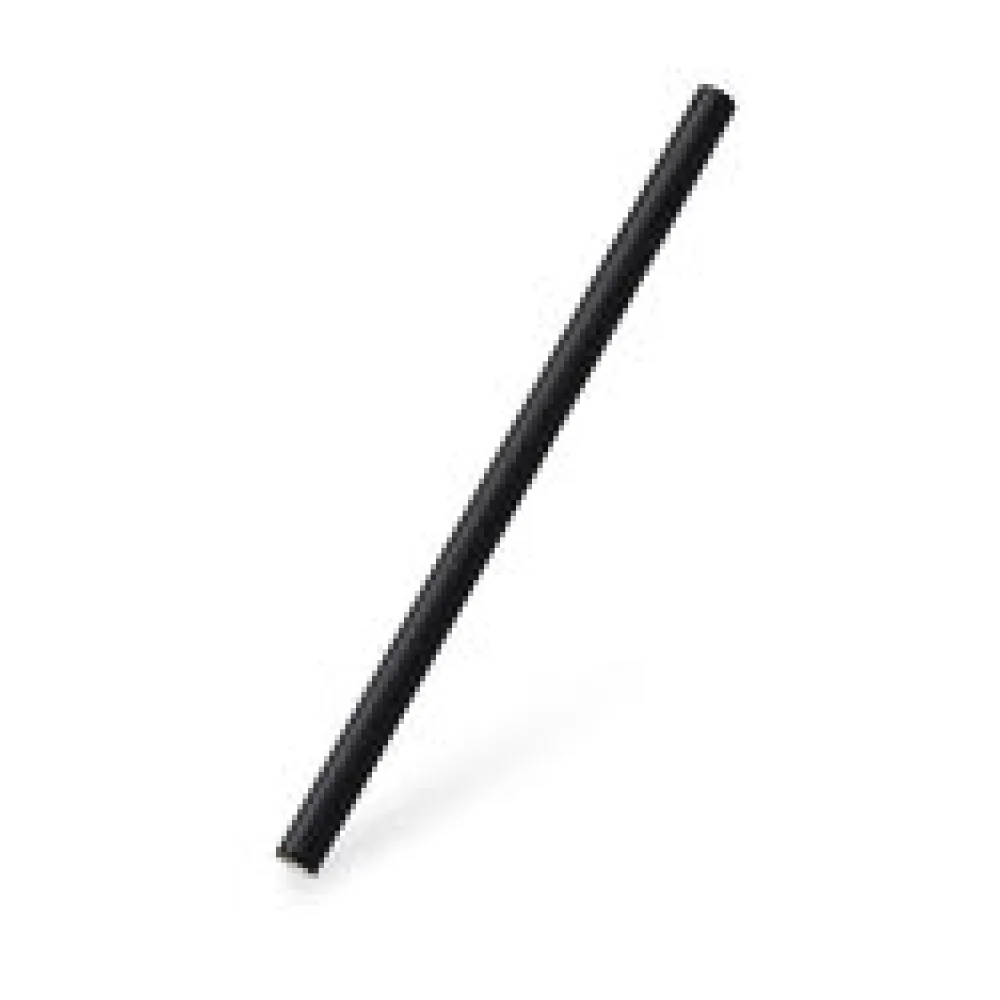 Papiertrinkhalme JUMBO schwarz 15 cm O8 mm, 100 Stk.
