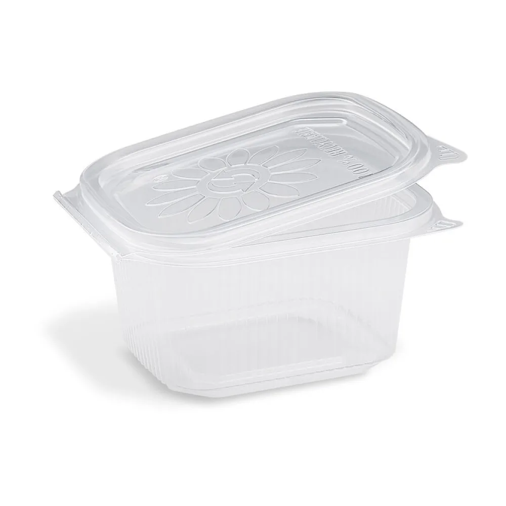 Feinkostbecher mit fixem Deckel Ripboxx Tiny klar PP 127x108x63mm 375ml, 50 Stk. – Bild 2