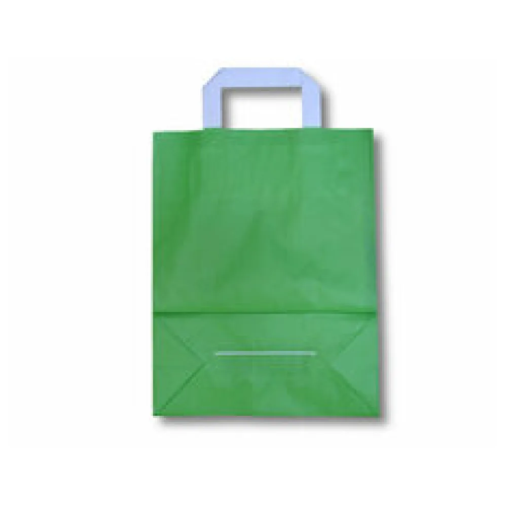 Papiertragetaschen aus Kraftpapier 320+120x400mm grün, 250 Stk.