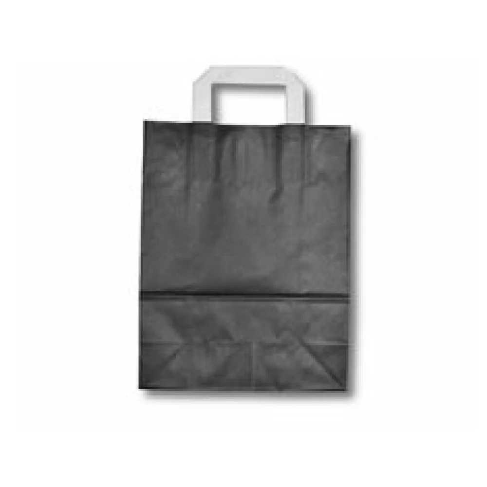 Papiertragetaschen aus Kraftpapier 180+80x220mm schwarz, 250 Stk.