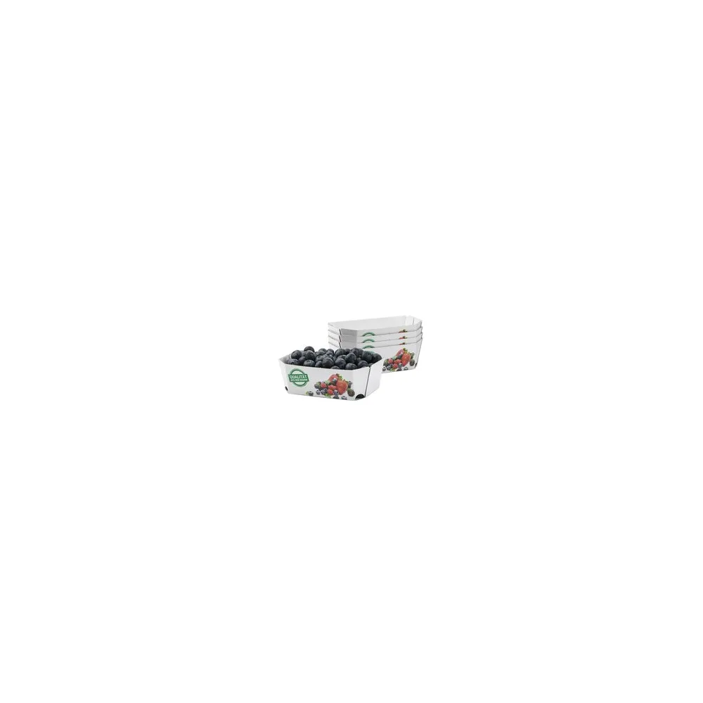 Beerenschalen aus Pappe 129x75x47mm mit Neutraldruck für 250 gr., 650 Stk.