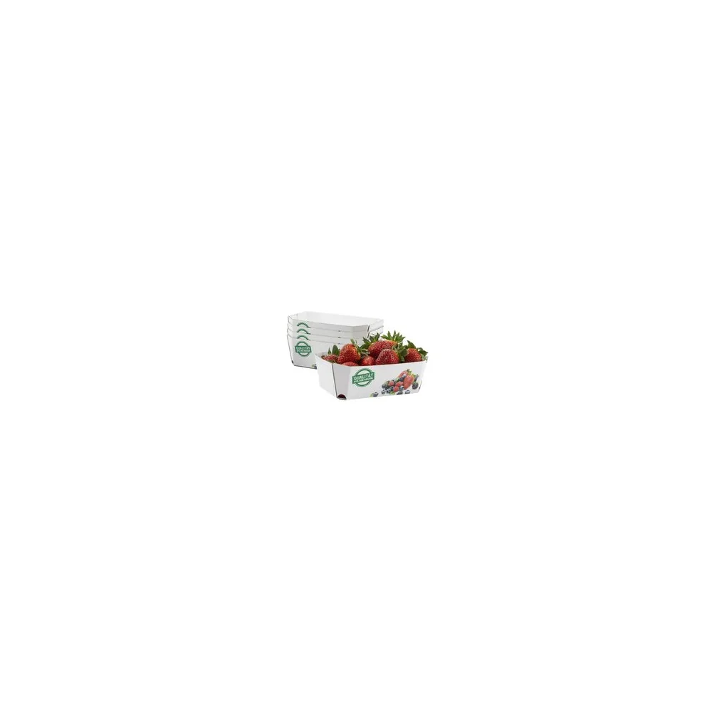 Beerenschalen aus Pappe 159x95x60mm mit Neutraldruck für 500 gr., 350 Stk.