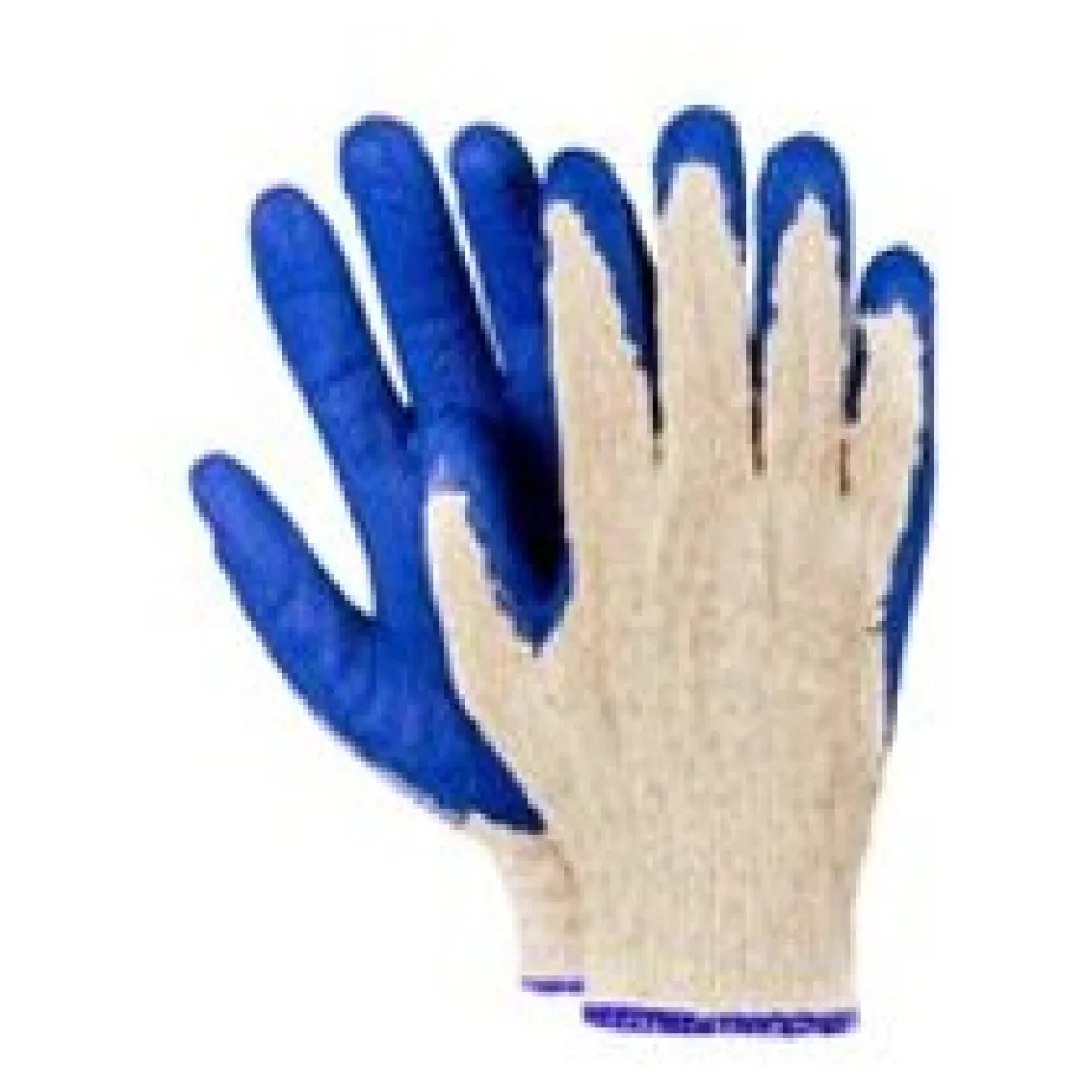 Arbeitshandschuhe, Montagehandschuhe Baumwolle Latex Größe L-9 blau, 10 Paar – Bild 3