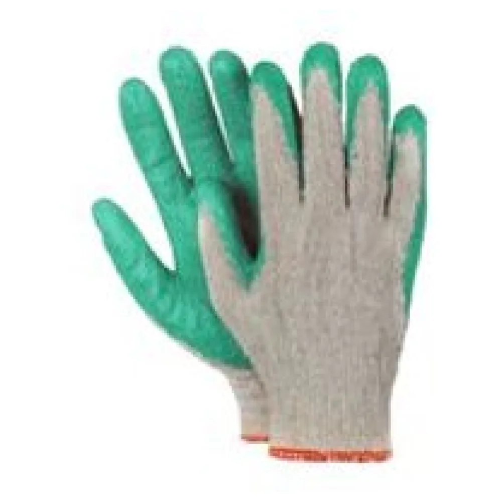 Arbeitshandschuhe, Montagehandschuhe Baumwolle Latex Größe L-9 grün, 10 Paar – Bild 3
