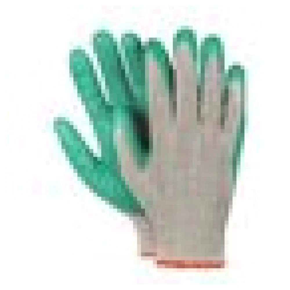 Arbeitshandschuhe, Montagehandschuhe Baumwolle Latex Größe L-9 grün, 10 Paar – Bild 4