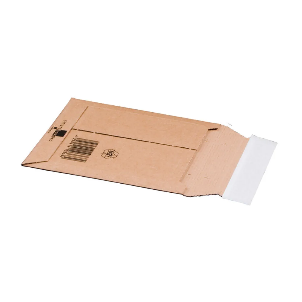 Wellpappe Versandtaschen 145x190mm bis 25mm Höhe Selbstklebeverschluss Aufreißfaden für CD braun – Bild 2