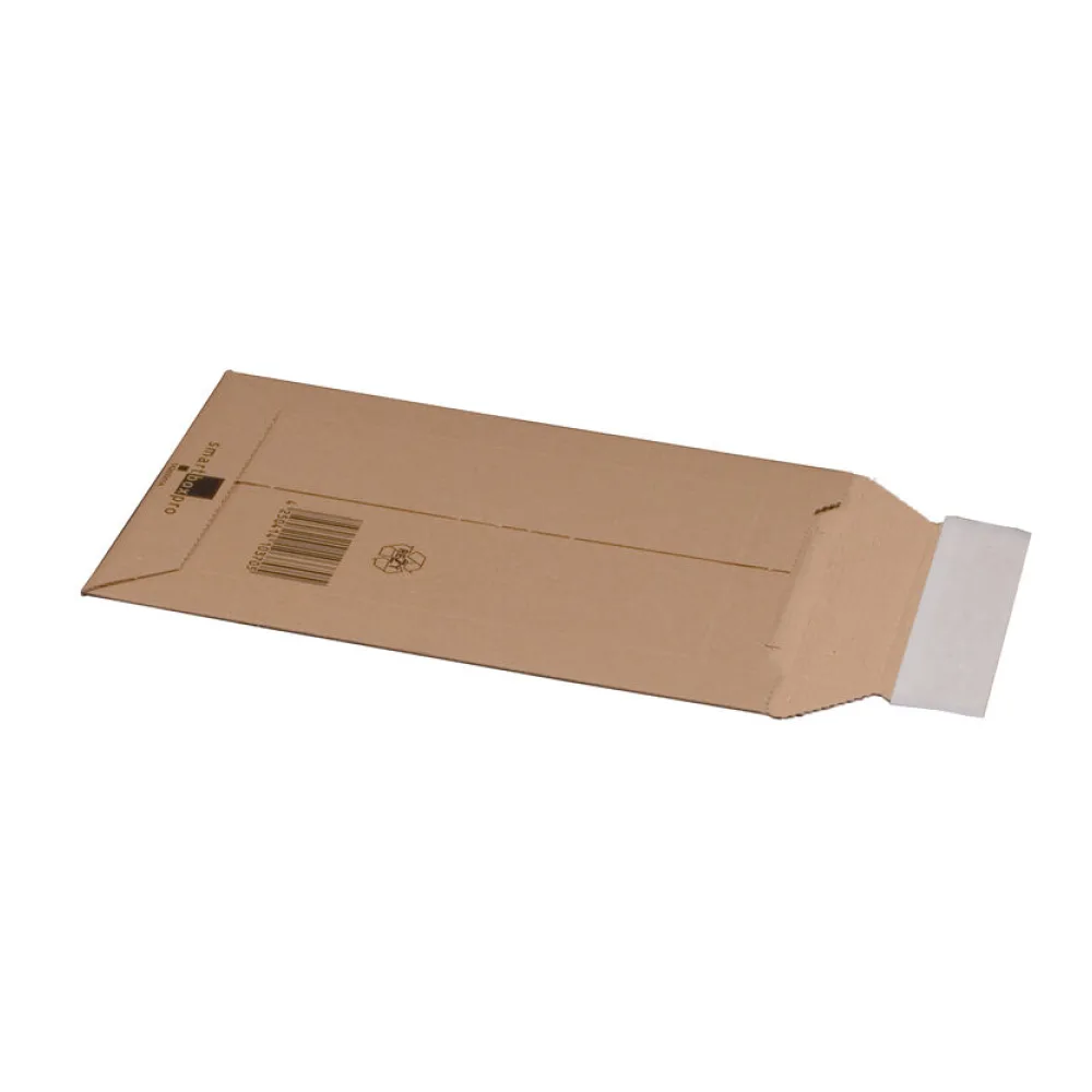 Wellpappe Versandtaschen 150x250mm bis 50mm Höhe Selbstklebeverschluss Aufreißfaden für DVD braun – Bild 2