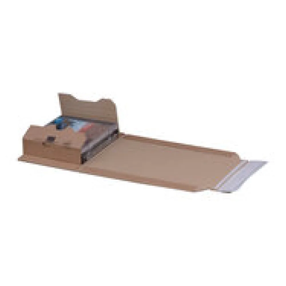 Universalverpackung 192x192mm bis 63mm Höhe Selbstklebeverschluss Aufreißfaden braun