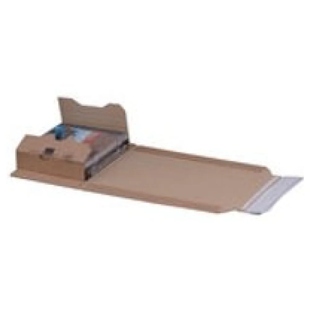 Universalverpackung 192x192mm bis 63mm Höhe Selbstklebeverschluss Aufreißfaden braun – Bild 3