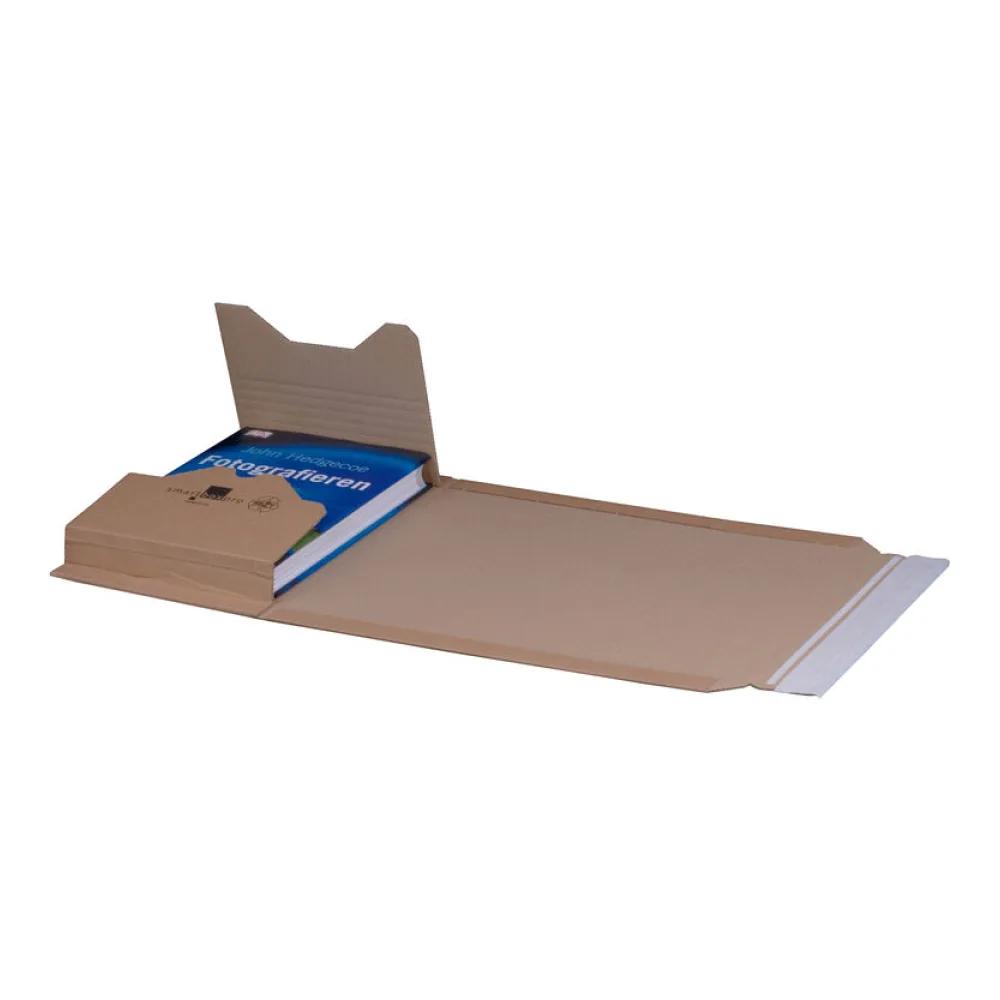 Universalverpackung 274x191mm bis 80mm Höhe Selbstklebeverschluss Aufreißfaden B5 braun – Bild 2