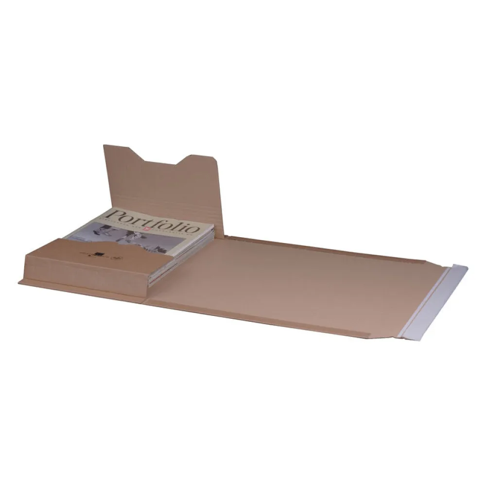 Universalverpackung 378x295mm bis 80mm Höhe Selbstklebeverschluss Aufreißfaden B4 braun – Bild 2