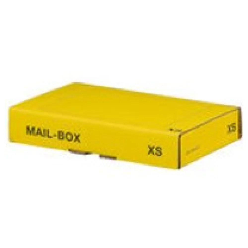 Versandkarton 244x145x43mm MAILBOX XS mit Steckverschluss wiederverschließbar für Maxibrief gelb – Bild 3