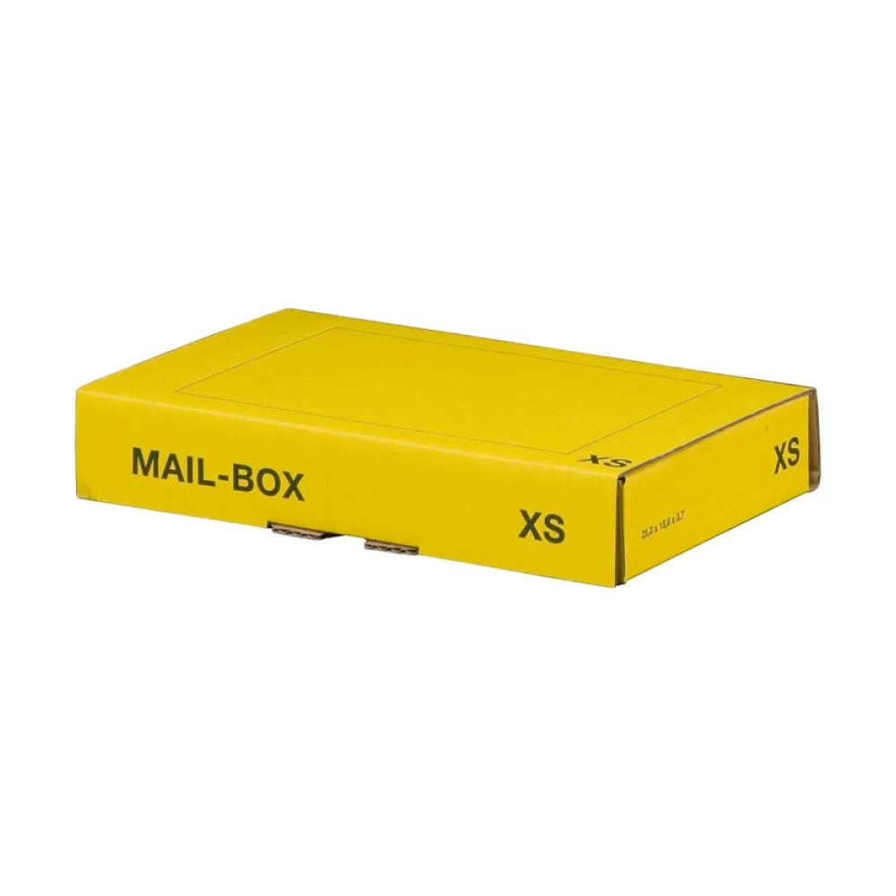 Versandkarton 244x145x43mm MAILBOX XS mit Steckverschluss wiederverschließbar für Maxibrief gelb – Bild 2