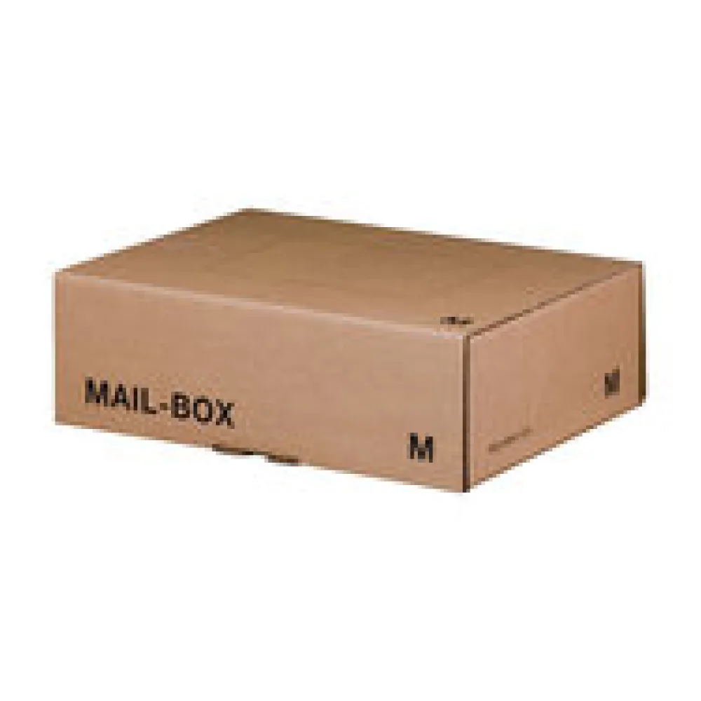Versandkarton 331x241x104mm MAILBOX M mit Steckverschluss wiederverschließbar braun