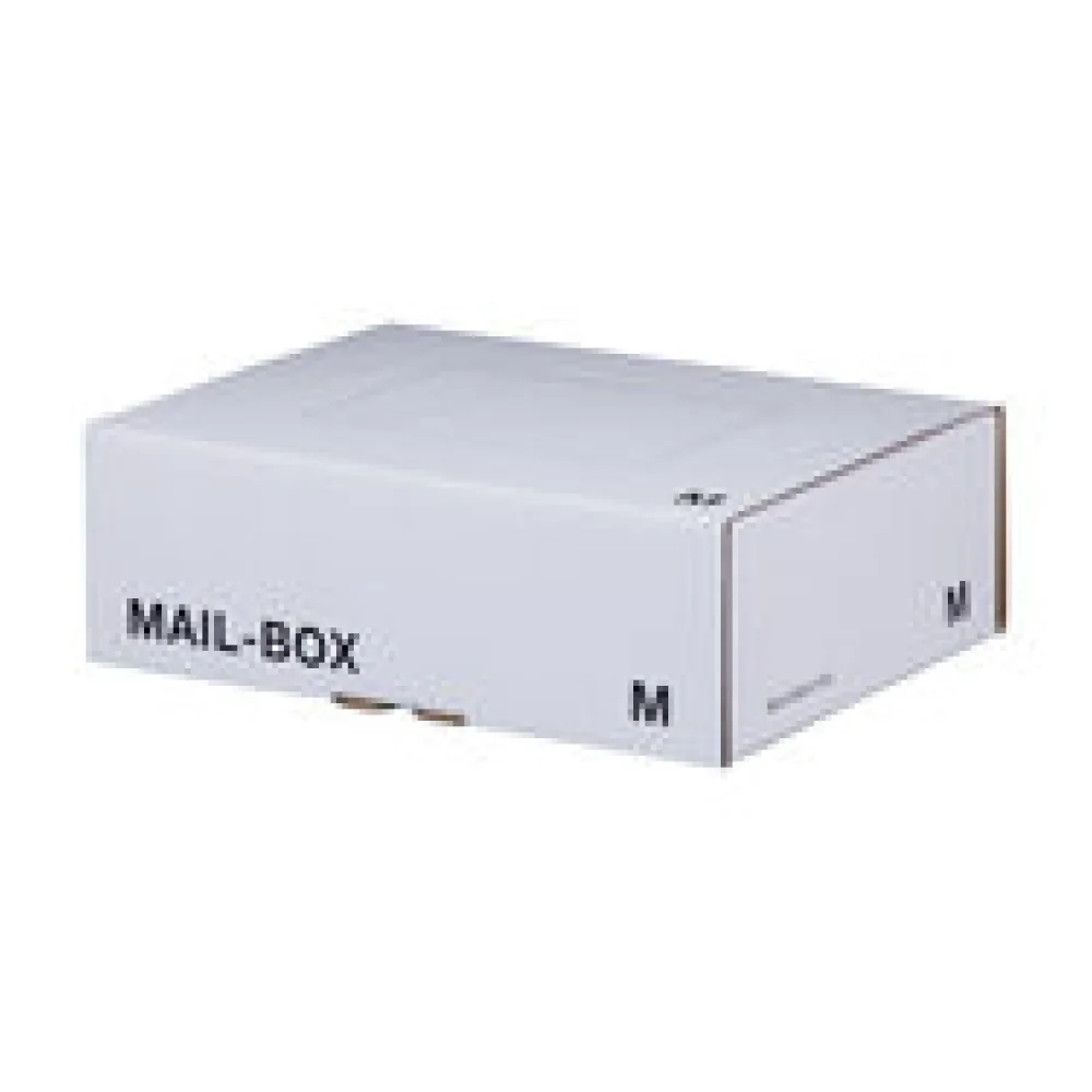 Versandkarton 331x241x104mm MAILBOX M mit Steckverschluss wiederverschließbar weiß