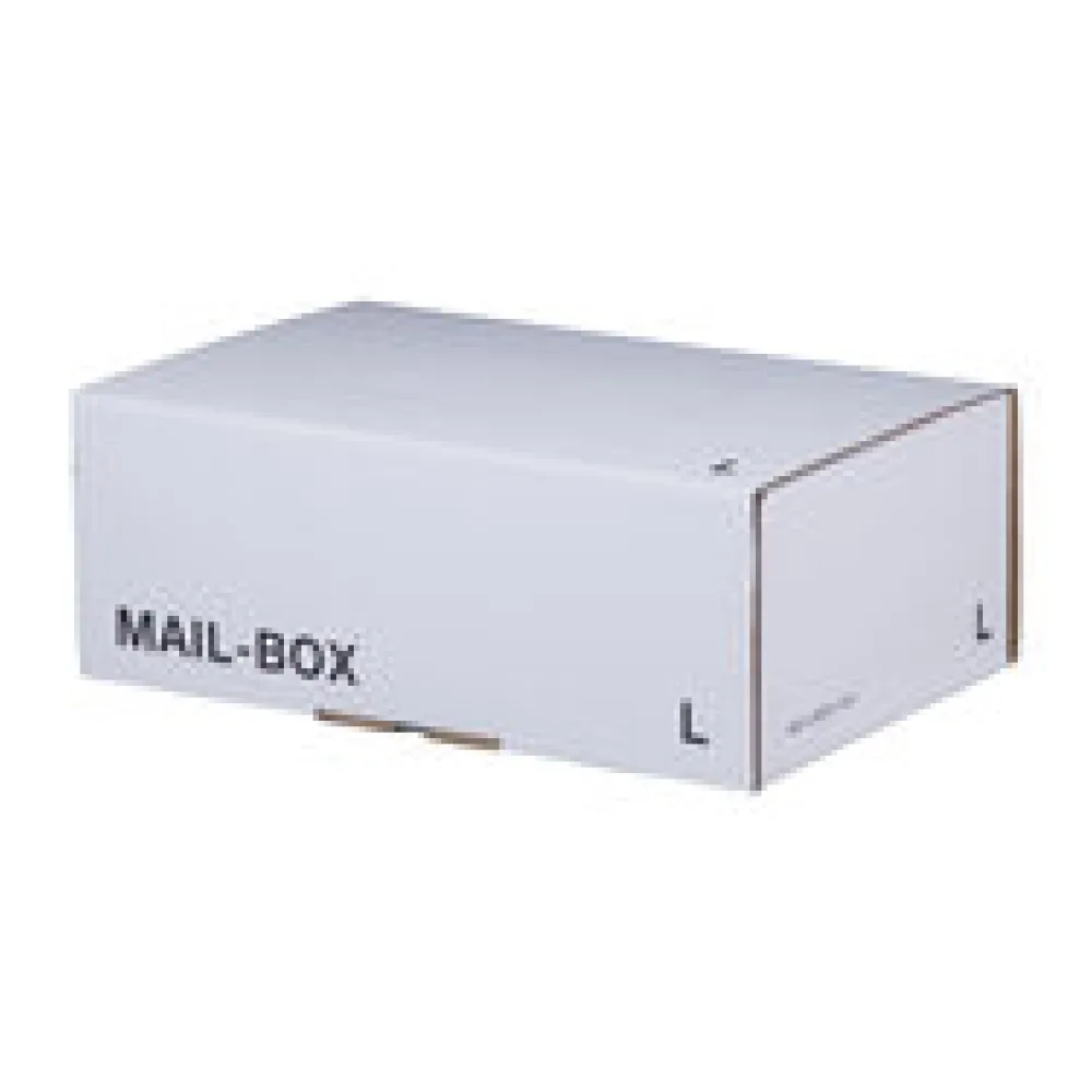 Versandkarton 395x248x141mm MAILBOX L mit Steckverschluss wiederverschließbar weiß