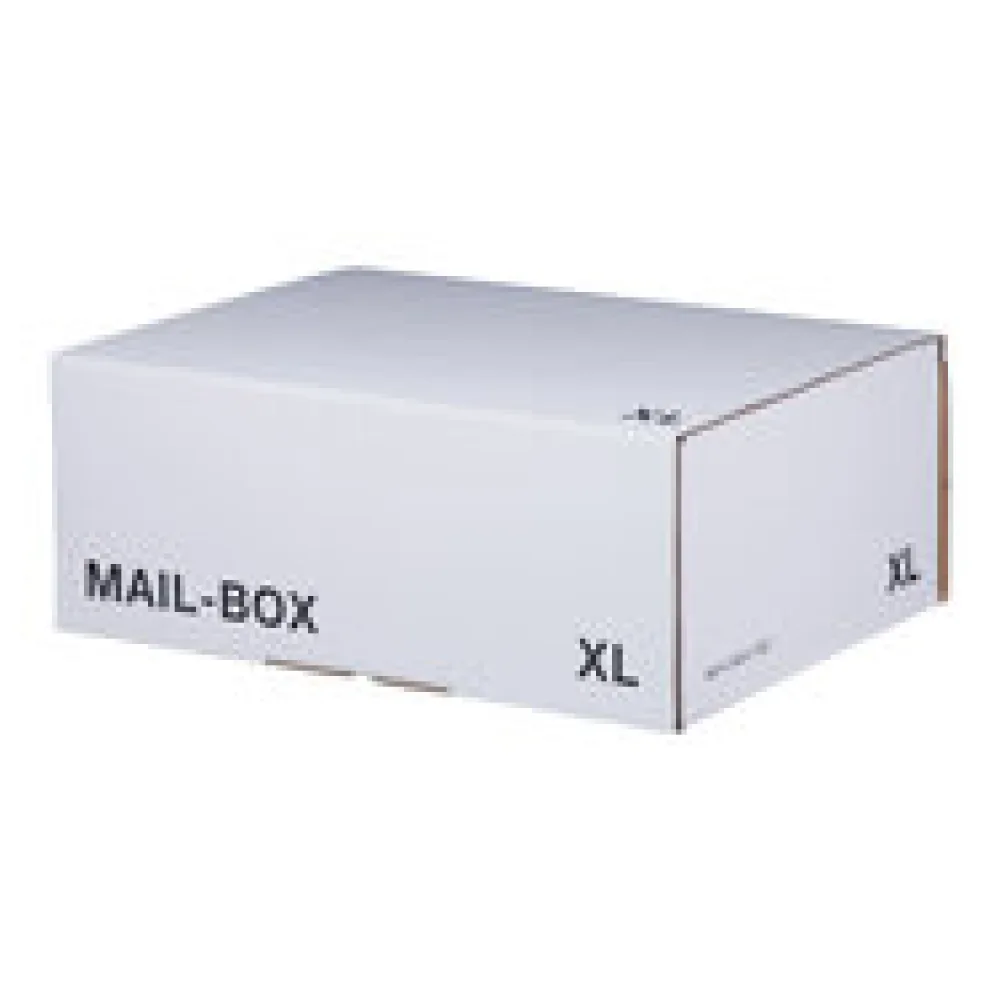 Versandkarton 460x333x174mm MAILBOX XL mit Steckverschluss wiederverschließbar weiß